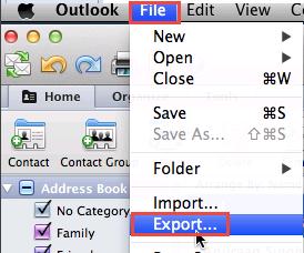 export contacts from Outlook 2011 to Gmail